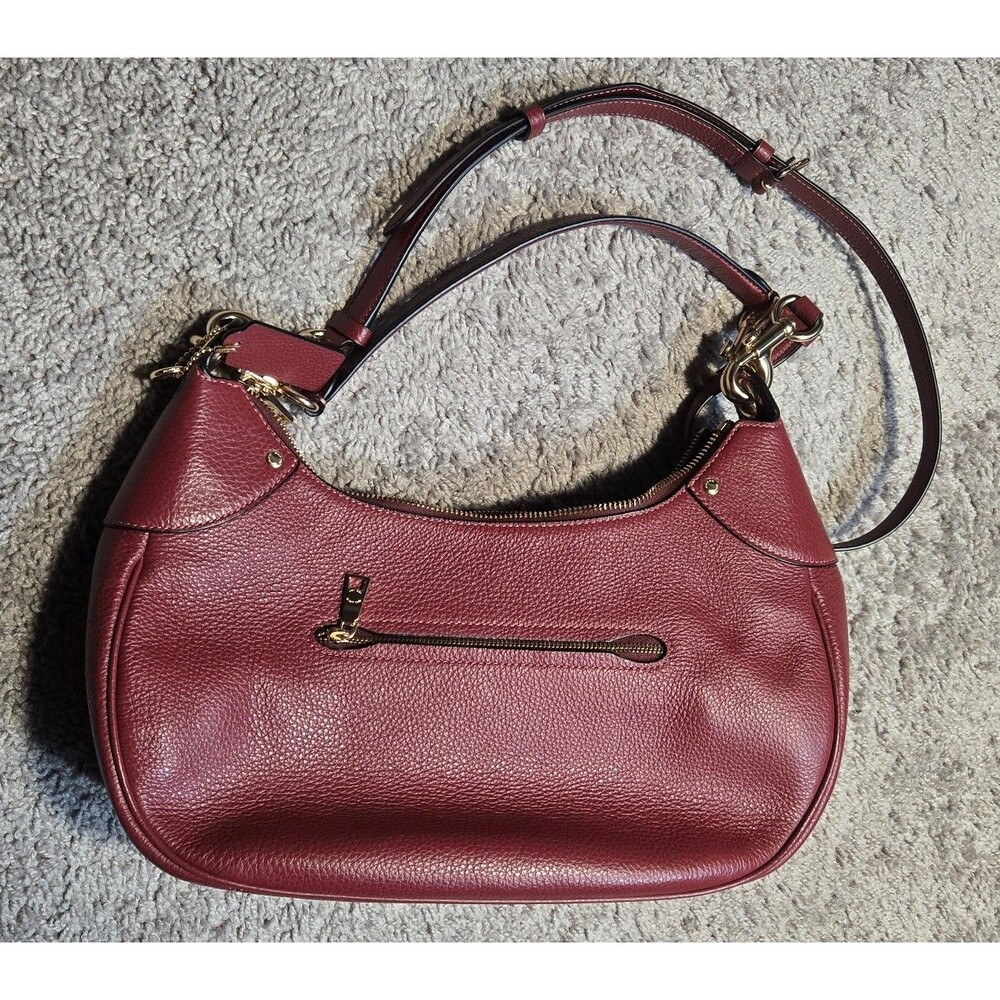 Nwt LTH Coach Mara Hobo Shoulder Bag Cherry Pebble Leather - Picture 3 of 9